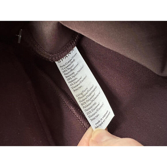 Spanx The Perfect Ankle Pant Womens Sz L Leggings Plum Purple Pull On Stretch - Picture 6 of 7